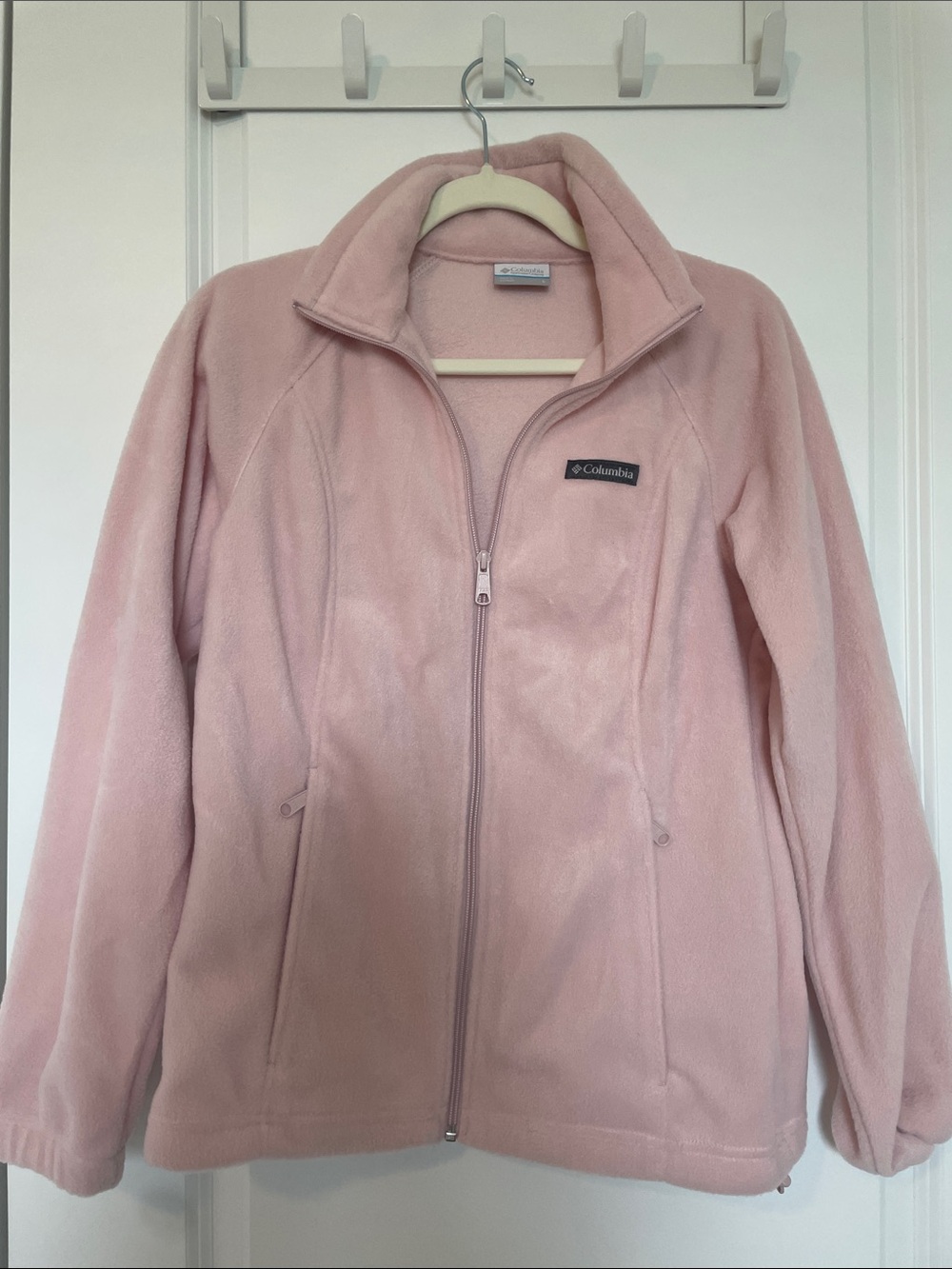 Columbia Light Pink Full-Zip Teddy Fleece Jacket